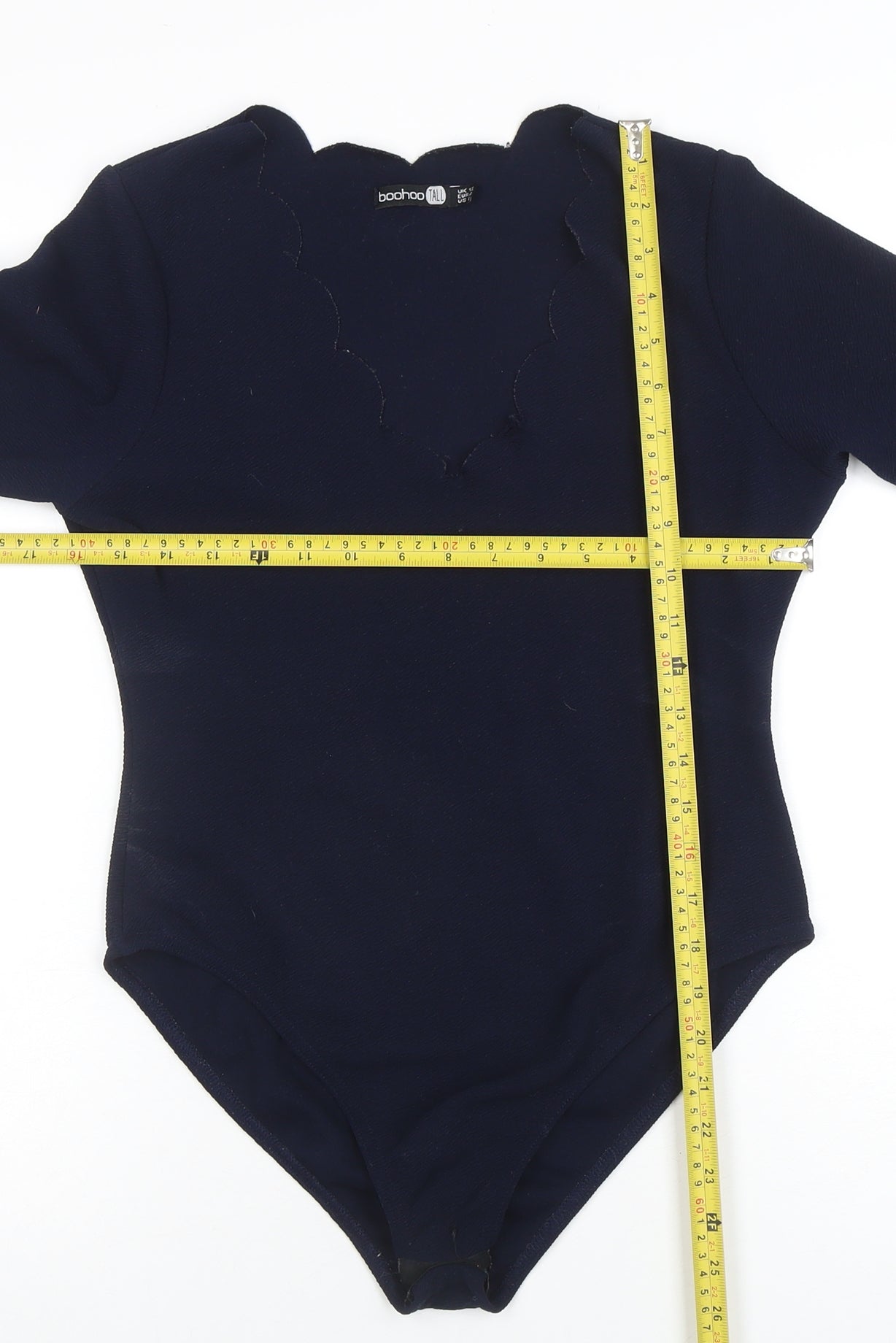 Womens UK Size 12 Boohoo One-Piece Blue Bodysuit