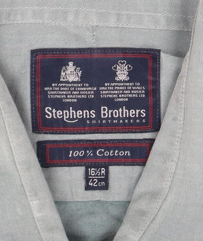 Stephens Brothers Men's Blue 16.5in Cotton Long Sleeve Shirt