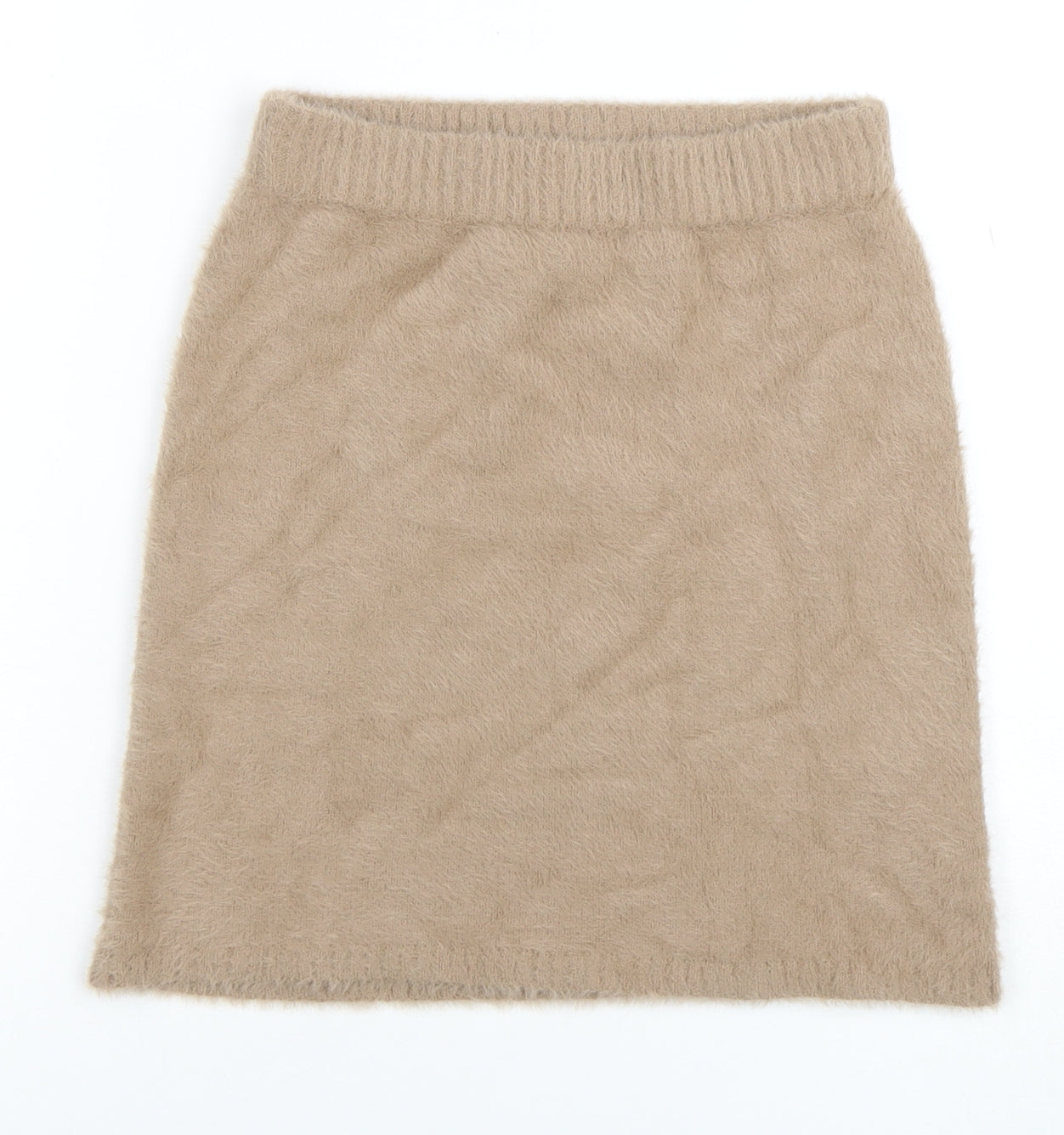 Hollister Women Beige Ultra High-Rise Mini Skirt XS A-Line Fluffy Knit