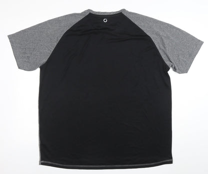 Dunnes Stores Men's Grey & Black XX Large Regular Fit Short Sleeve Active T-Shirt