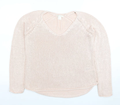 Womens UK Size S Basic Beige Pullover Jumper