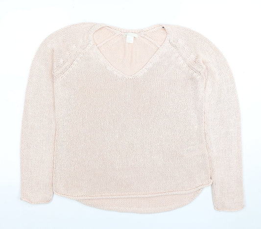 Womens UK Size S Basic Beige Pullover Jumper