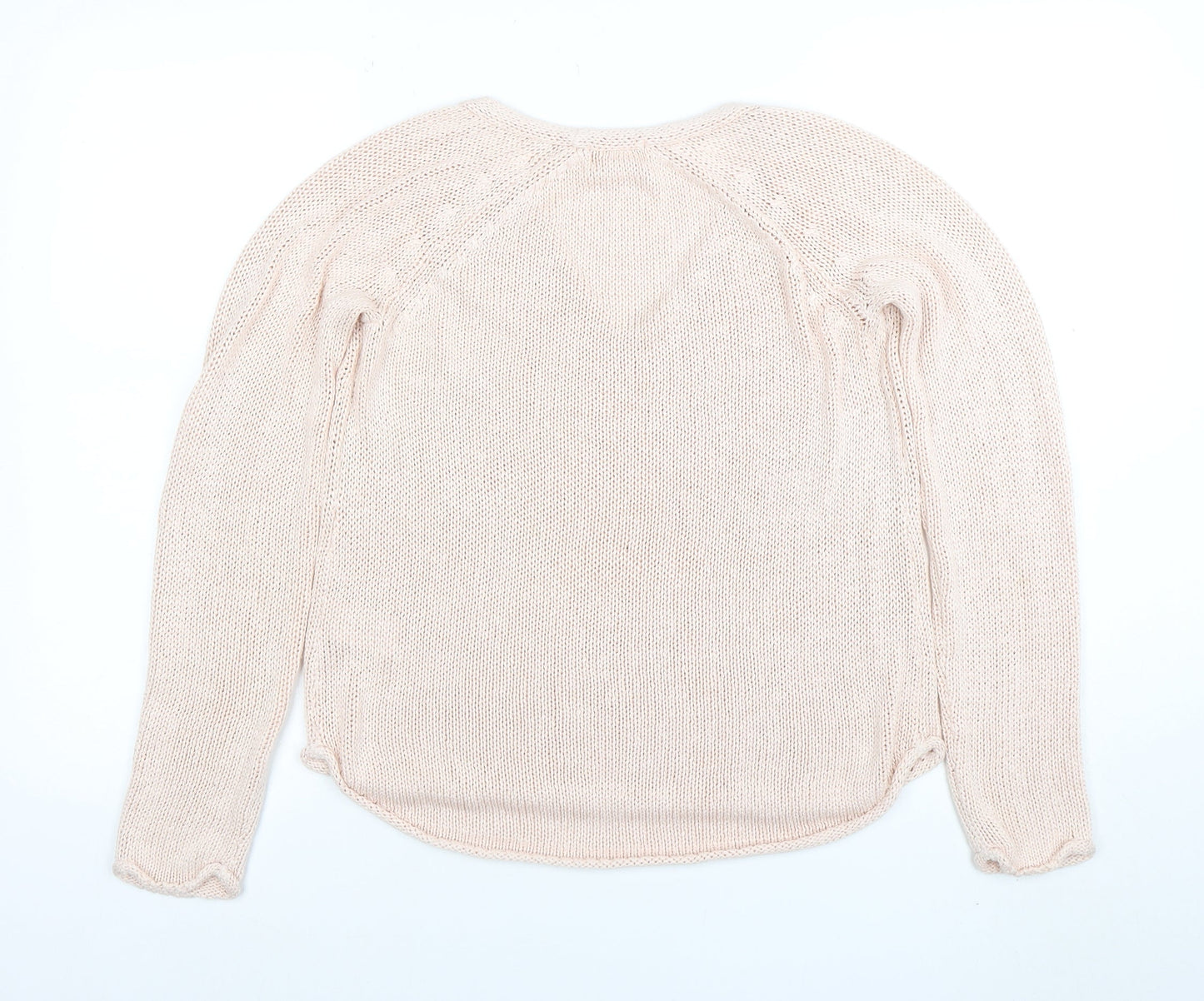 Womens UK Size S Basic Beige Pullover Jumper