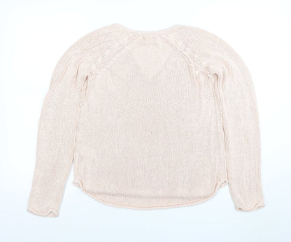 Womens UK Size S Basic Beige Pullover Jumper