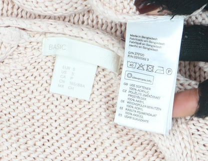 Womens UK Size S Basic Beige Pullover Jumper