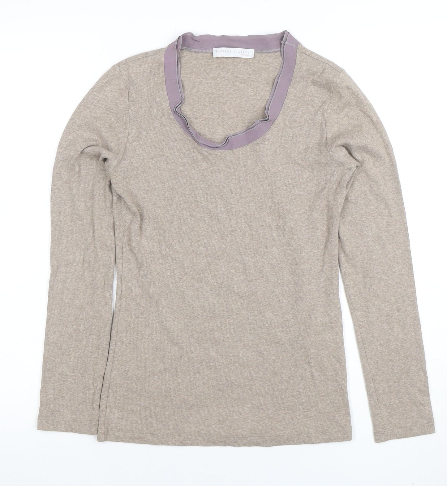 Womens UK Size 10 Fabiana Filippi Beige Basic Blouse