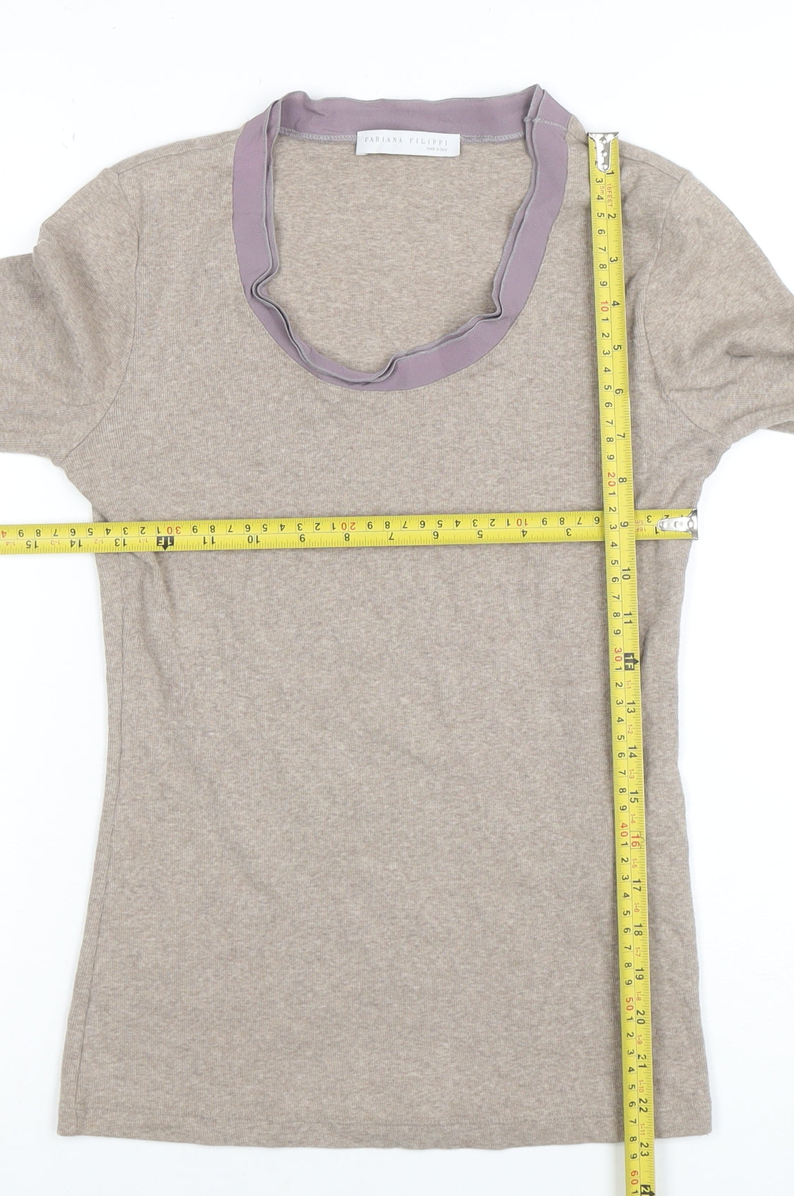 Womens UK Size 10 Fabiana Filippi Beige Basic Blouse