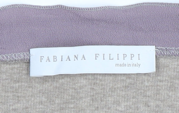 Womens UK Size 10 Fabiana Filippi Beige Basic Blouse