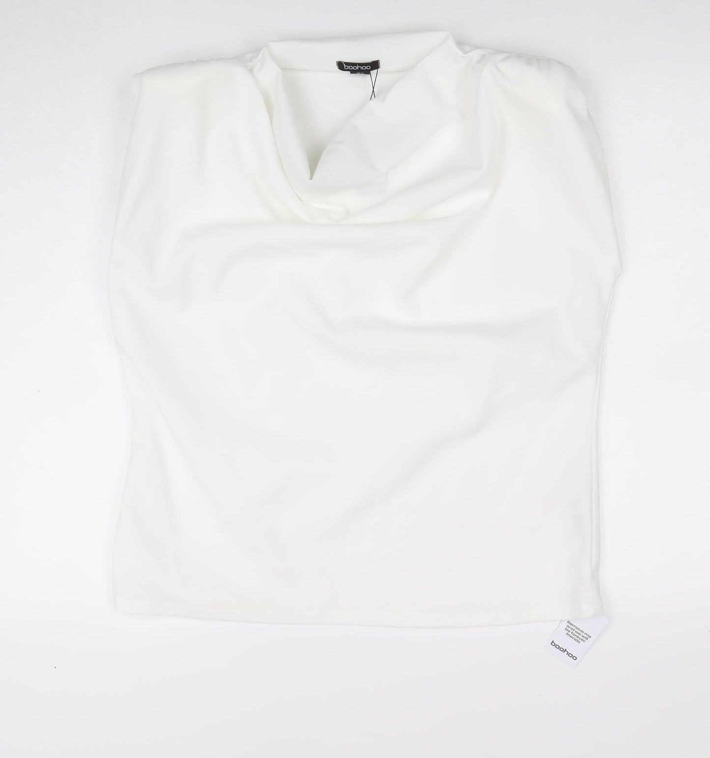 Womens UK Size 16 Boohoo White Basic Tank