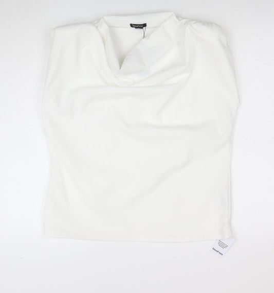 Womens UK Size 16 Boohoo White Basic Tank