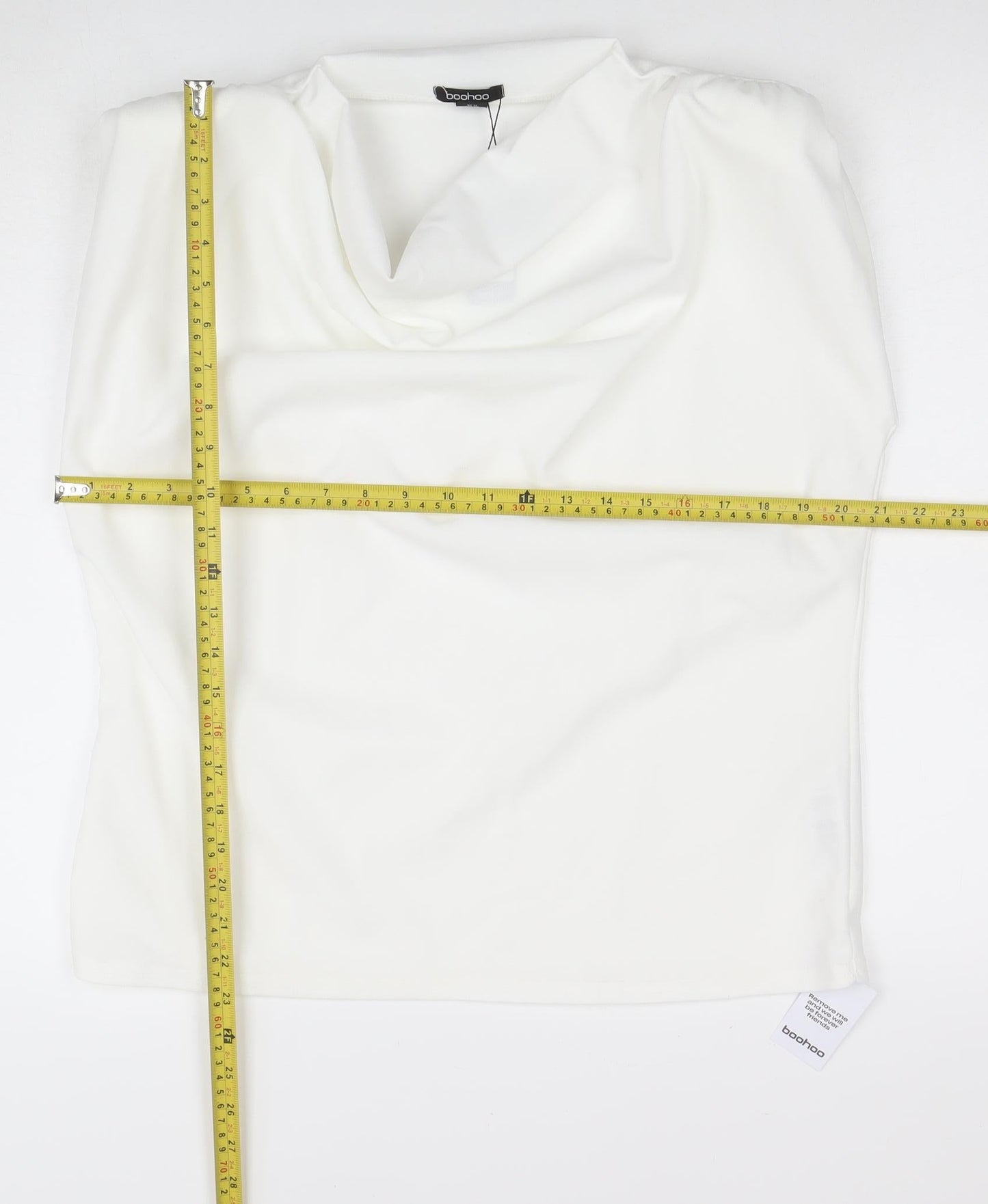 Womens UK Size 16 Boohoo White Basic Tank