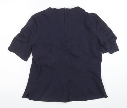 Womens UK Size 14 Marks and Spencer Blue Basic Blouse