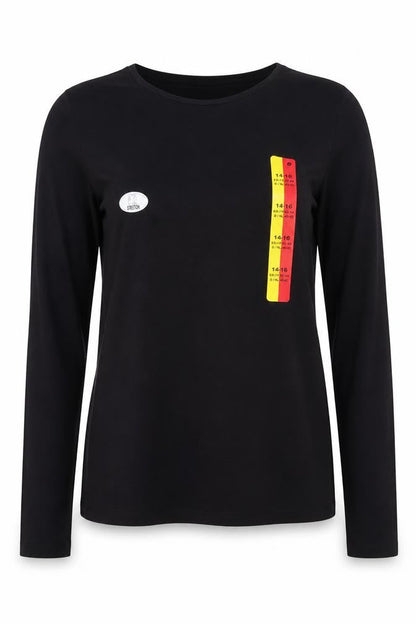 Womens UK Size 14-16 Anyplace Black Basic T-Shirt