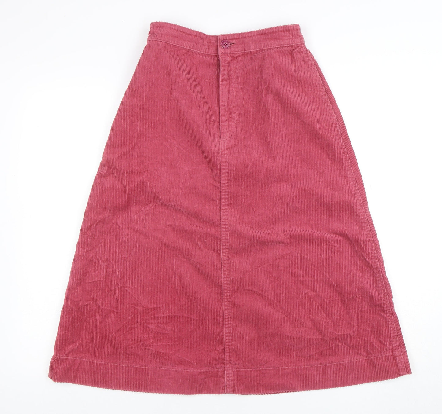 UNIQLO Womens Pink Corduroy A-Line Midi Skirt Size M
