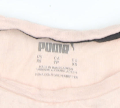 Puma Women's Pink Short Sleeve Classic Cotton Crew Neck T-Shirt XS
