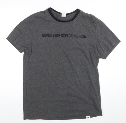 The North Face Men's Grey Crew Neck Regular Fit Outdoor T-Shirt M