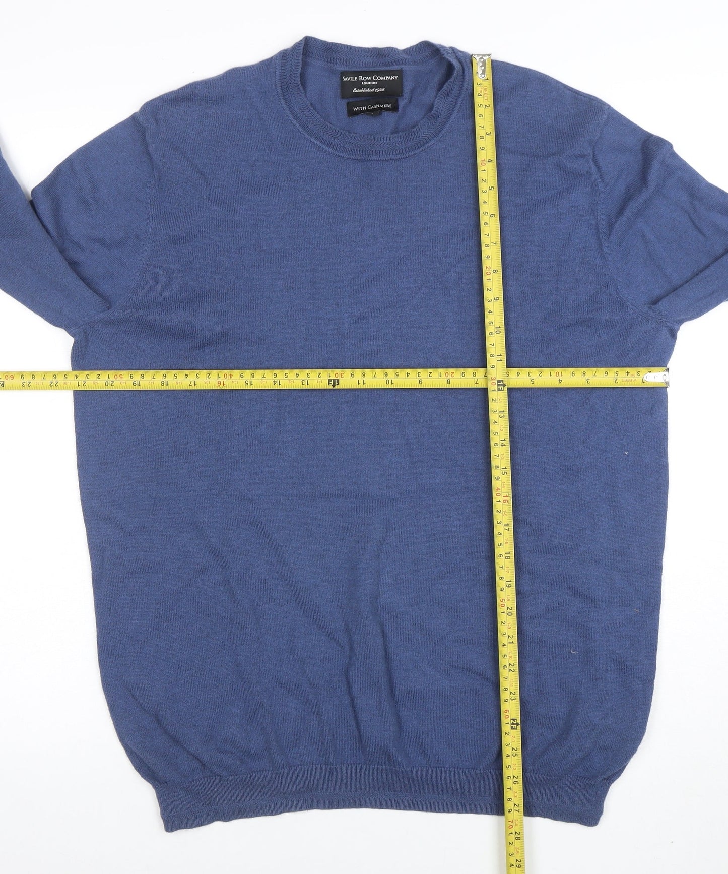 Mens UK Size L Savile Row Company Blue Pullover Jumper