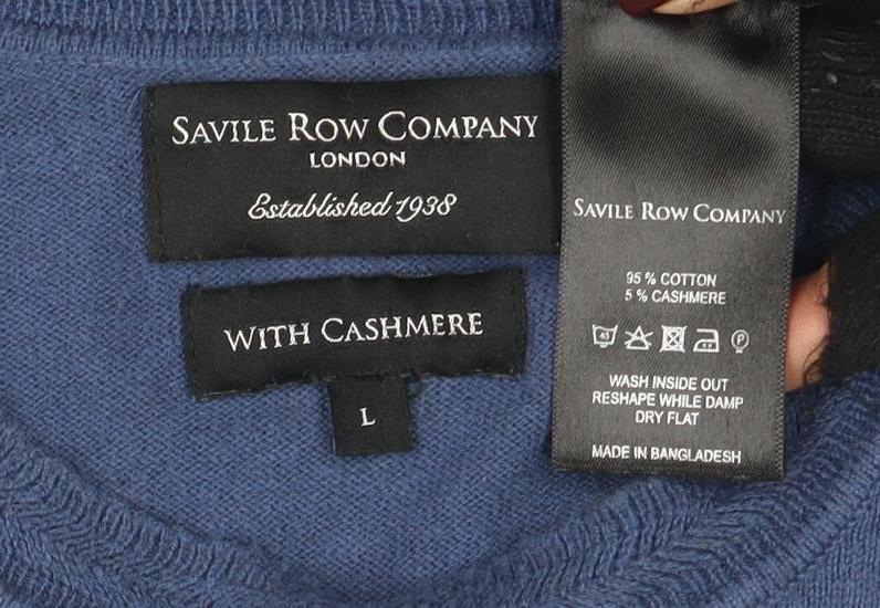 Mens UK Size L Savile Row Company Blue Pullover Jumper