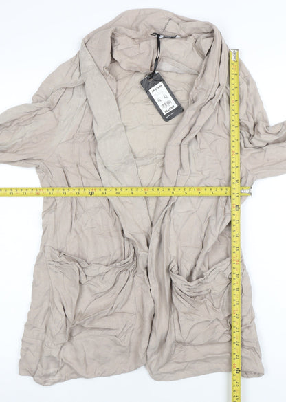 New Look Women’s Beige Long Sleeve Viscose Relaxed Blazer UK 14