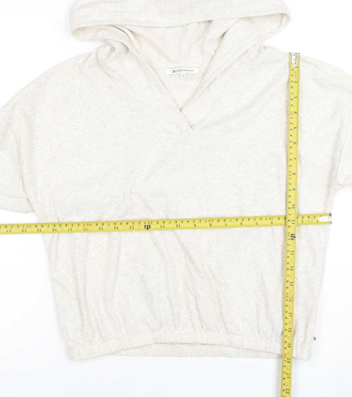 Womens UK Size 12 Tom Tailor Denim Beige Pullover Hoodie