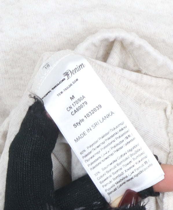 Womens UK Size 12 Tom Tailor Denim Beige Pullover Hoodie