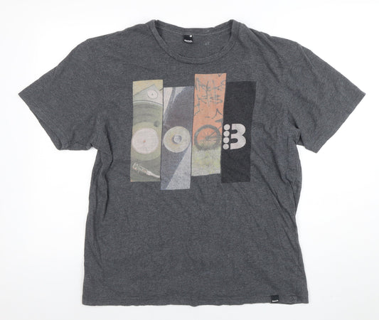 Bench Men's Grey Graphic Print Regular Fit T-Shirt Size XL