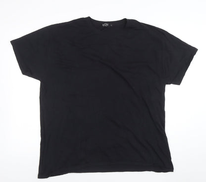 BoohooMAN Men's Black Space Graphic Print T-Shirt Size L