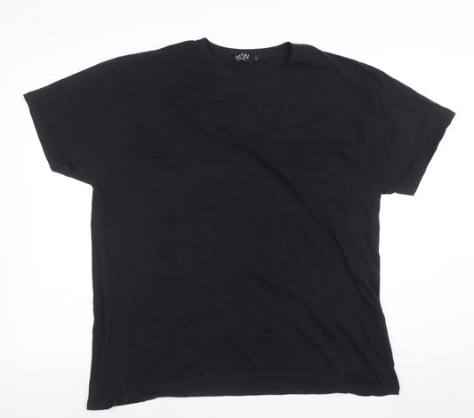 BoohooMAN Men's Black Space Graphic Print T-Shirt Size L