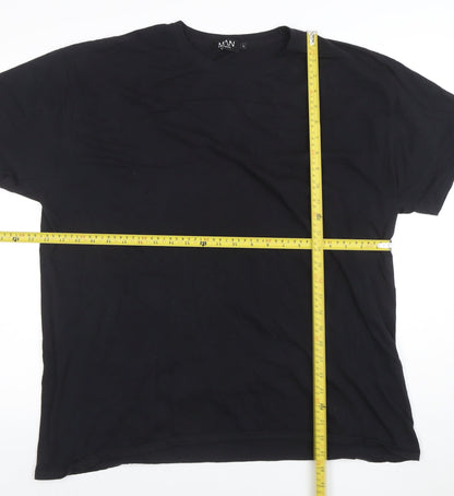 BoohooMAN Men's Black Space Graphic Print T-Shirt Size L