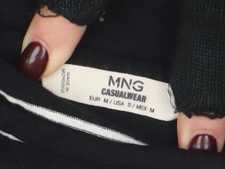 Womens UK Size M MNG Black Tunic Blouse