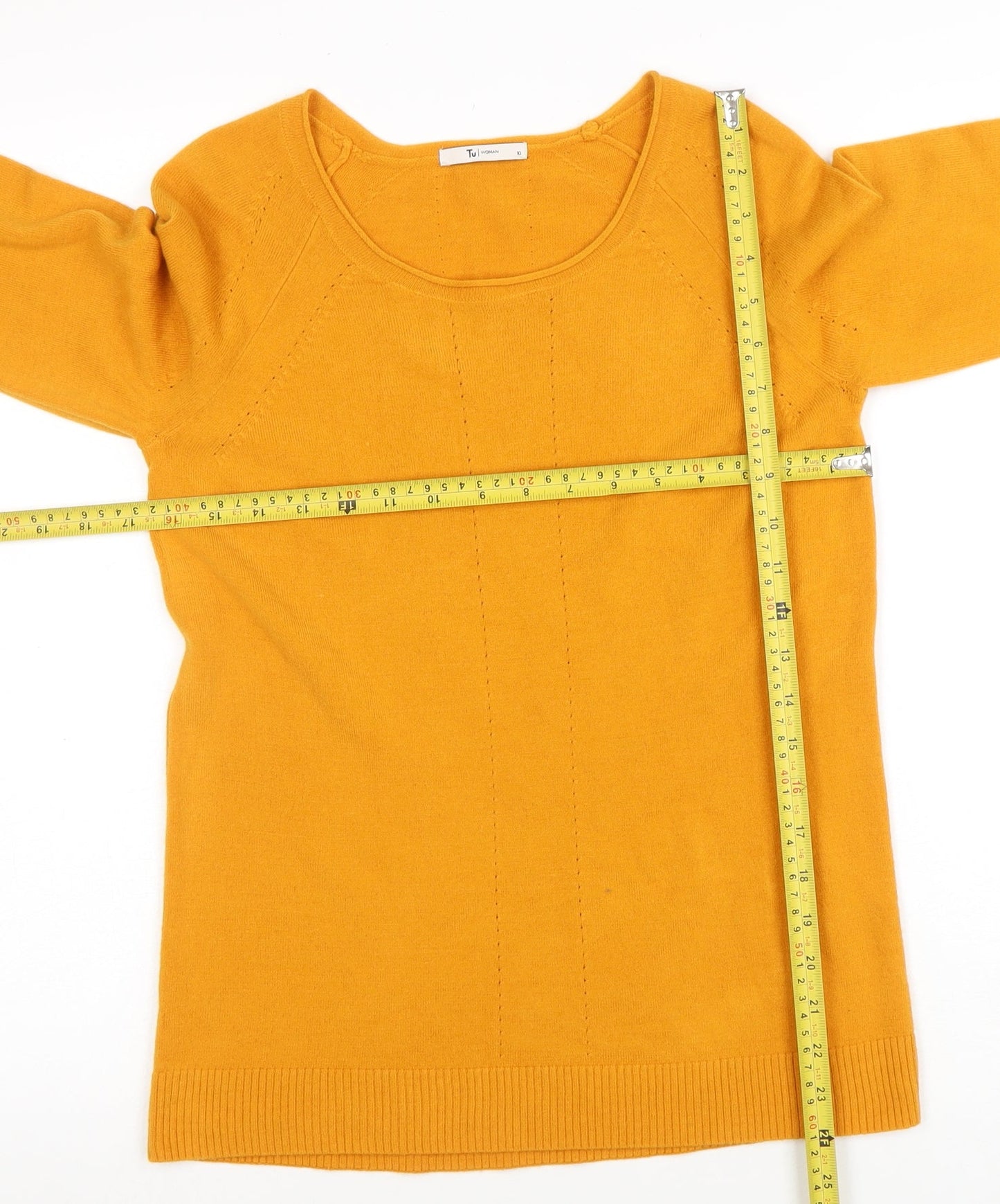 Womens UK Size 10 TU Yellow Pullover Jumper