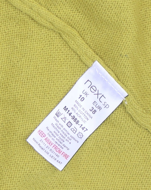 Womens UK Size 10 NEXT Yellow Cardigan Jumper