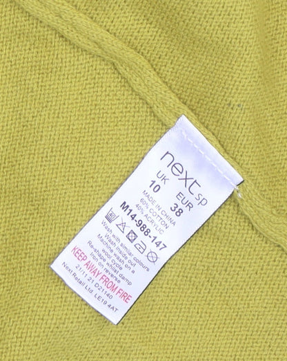 Womens UK Size 10 NEXT Yellow Cardigan Jumper