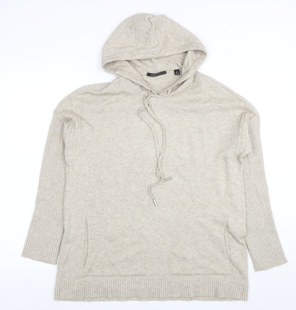 Womens UK Size M Cyrus Beige Pullover Hoodie