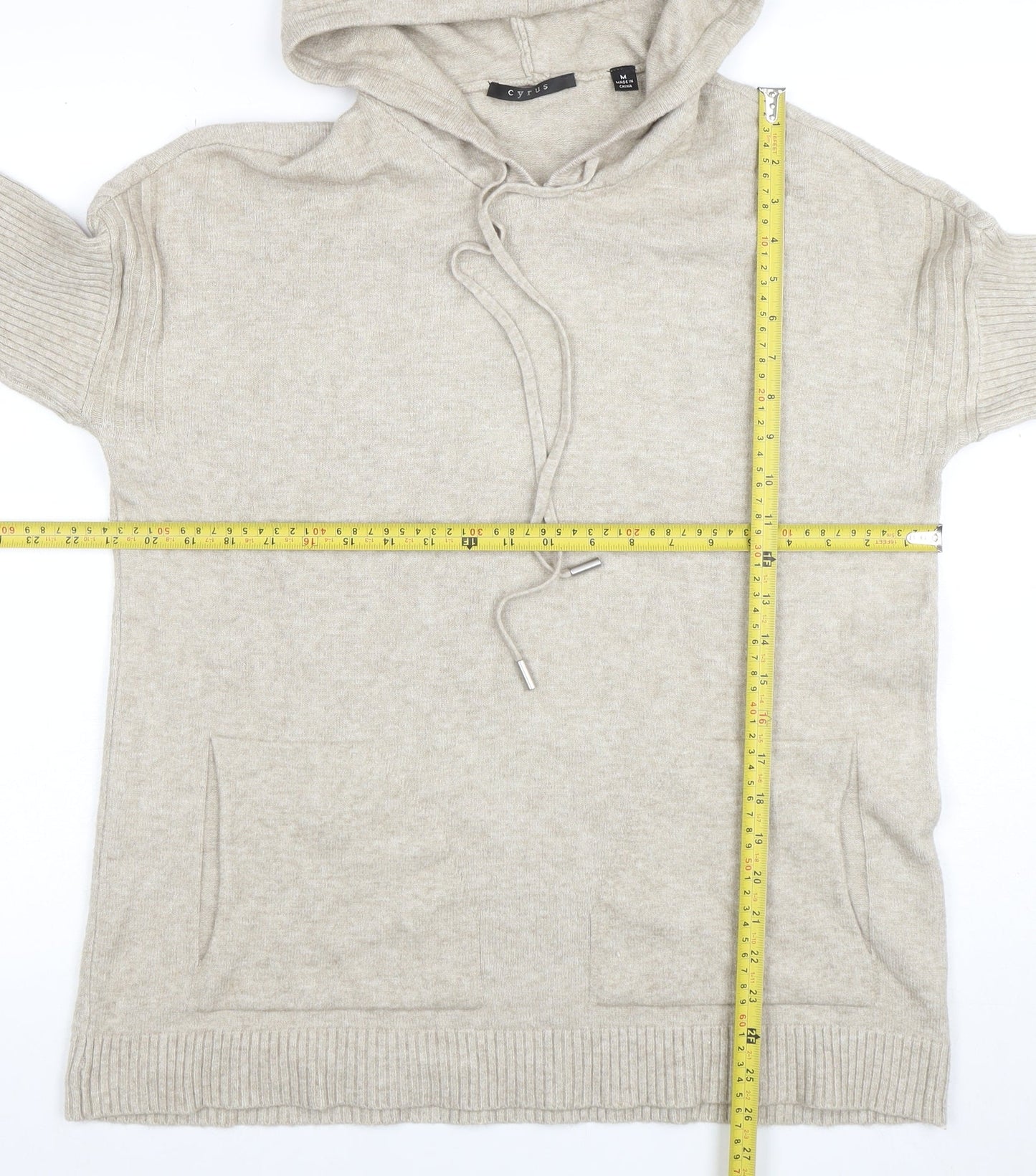 Womens UK Size M Cyrus Beige Pullover Hoodie