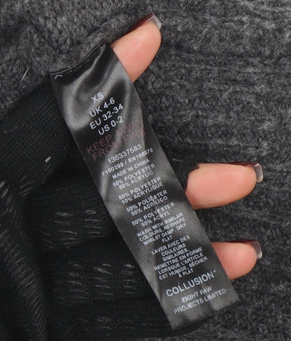 Womens UK Size XS COLLUSION Grey Pullover Jumper
