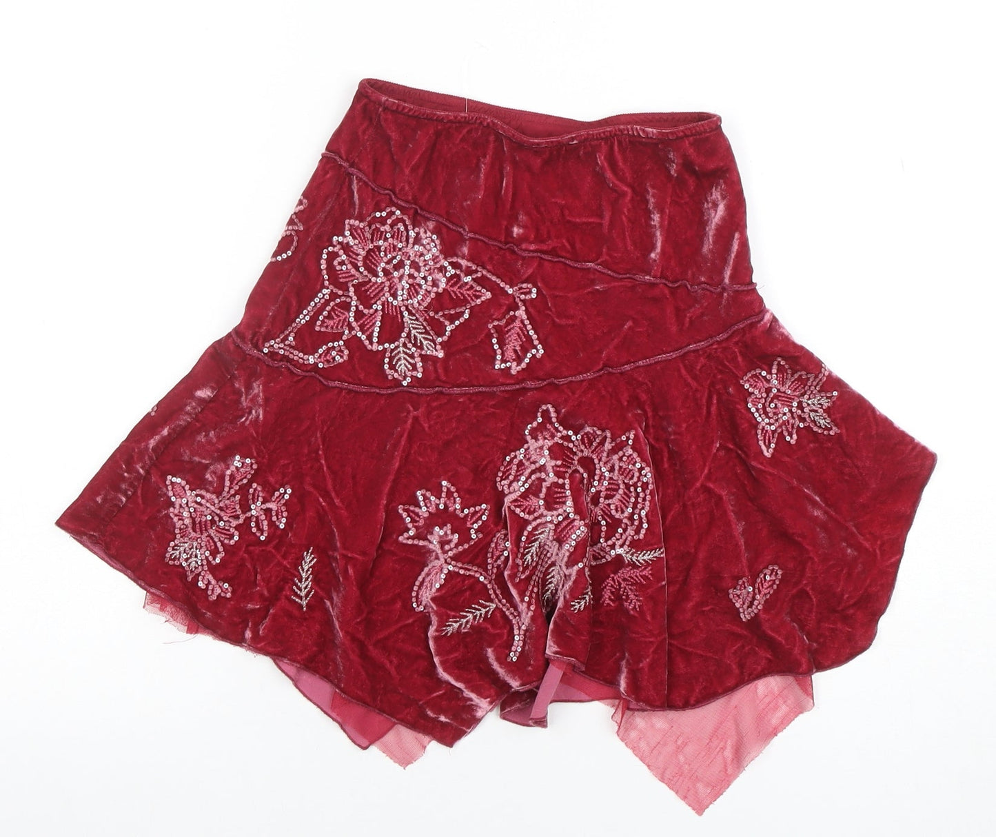 Girls UK Size 6-7 Years Jigsaw Junior Flare Velvet Skirt