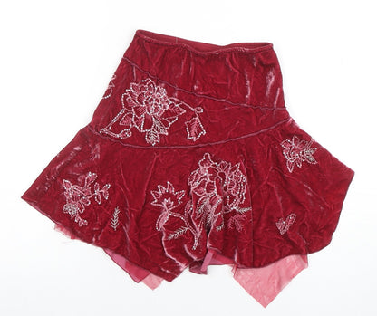 Girls UK Size 6-7 Years Jigsaw Junior Flare Velvet Skirt