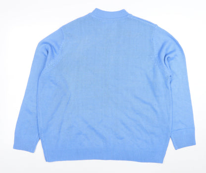 Womens UK Size 2XL Damart Blue Pullover Jumper