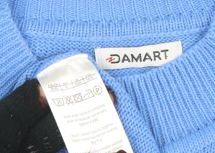 Womens UK Size 2XL Damart Blue Pullover Jumper
