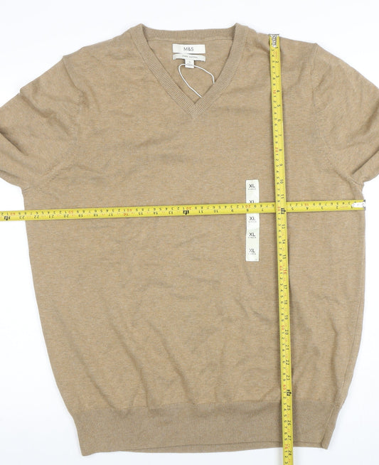 Mens UK Size XL Marks and Spencer Beige Pullover Jumper