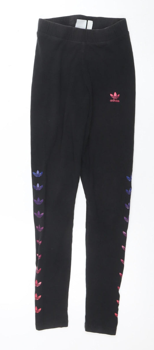 Womens UK Size XS adidas Slim Fit Leggings Black Leggings