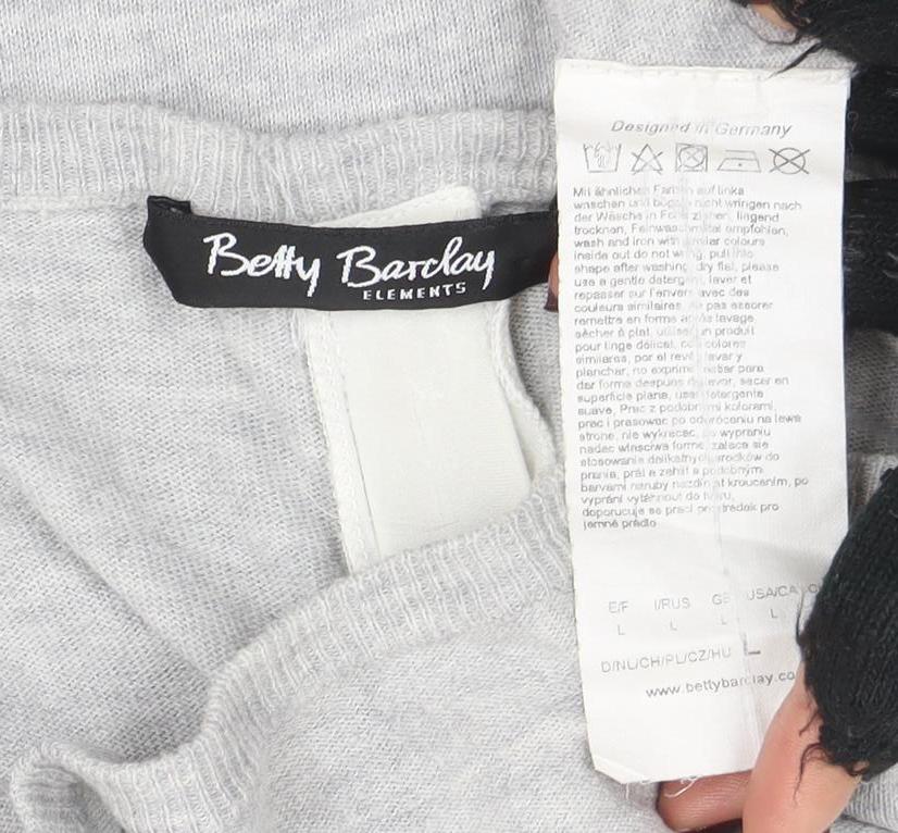 Womens UK Size L Betty Barclay Grey Cardigan Jumper