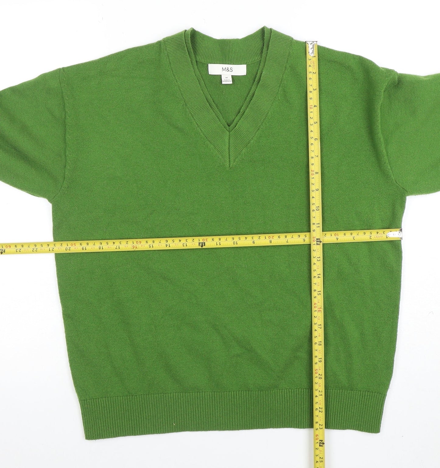 Mens UK Size M Marks and Spencer Green Pullover Jumper