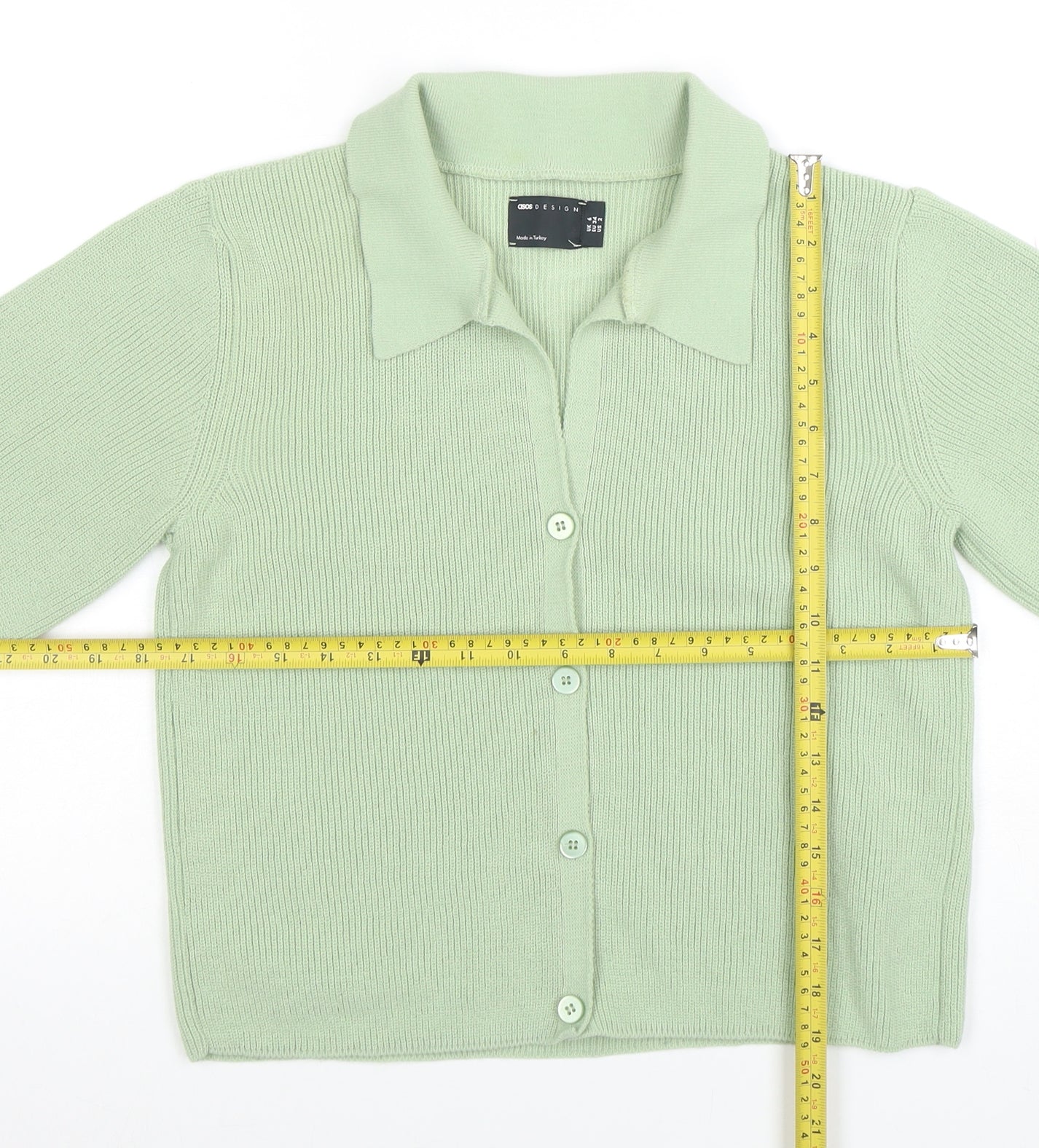 Womens UK Size 6 ASOS Green Cardigan Jumper