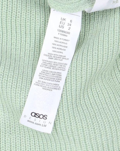 Womens UK Size 6 ASOS Green Cardigan Jumper