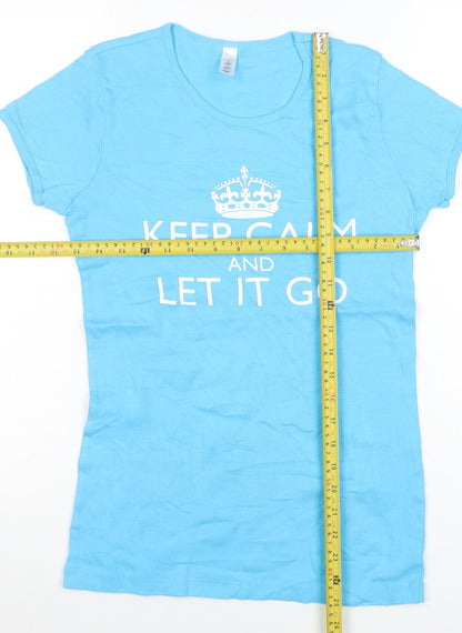 Womens UK Size M Bella Blue Basic T-Shirt