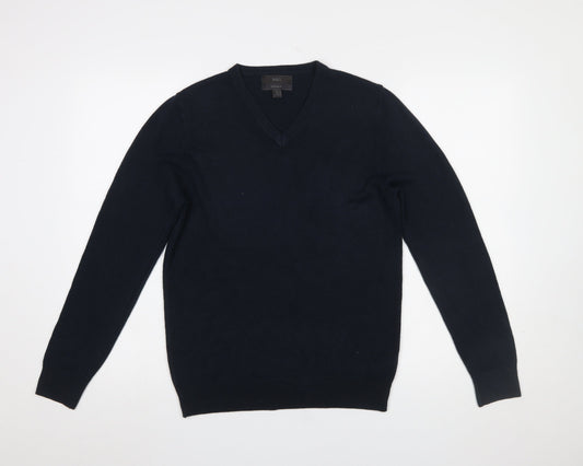Mens UK Size S Marks and Spencer Blue Pullover Jumper