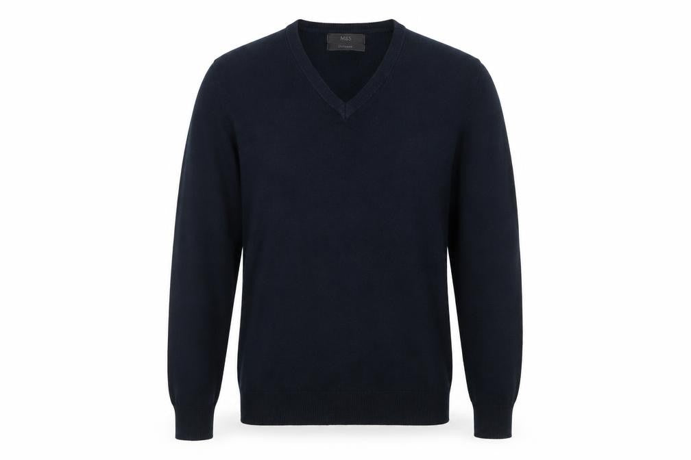 Mens UK Size S Marks and Spencer Blue Pullover Jumper