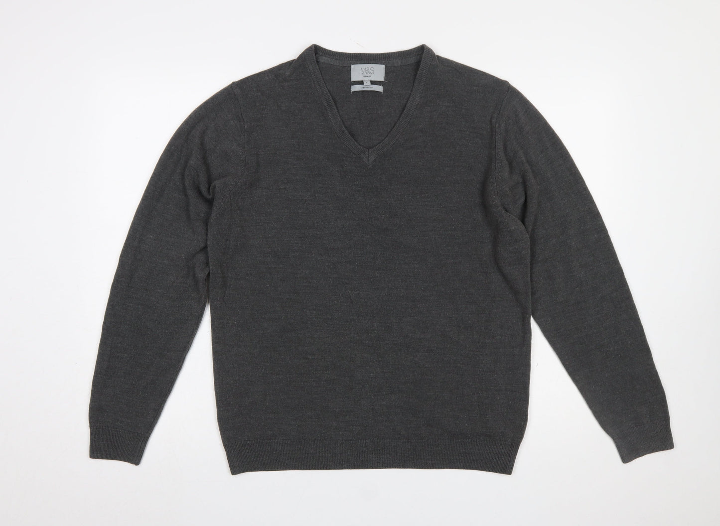 Mens UK Size L Marks and Spencer Grey Pullover Jumper